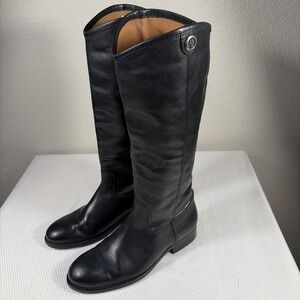 Frye Women's Melissa 4015 Tall Black Pull On Riding Boots Size 6B‎ Made Mexico